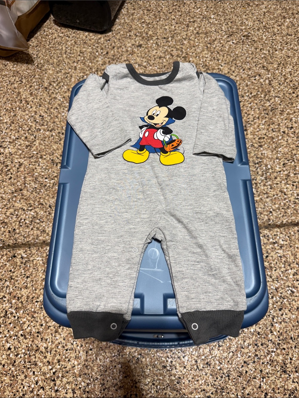 Disney Gray HALLOWEEN Mickey Mouse Footed One-Piece